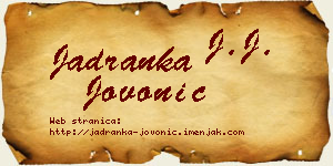 Jadranka Jovonić vizit kartica